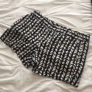 Black and White Patterned Shorts